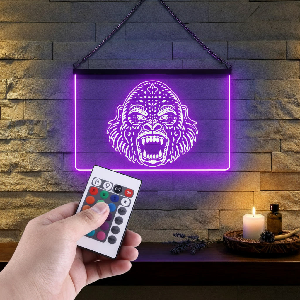 Enseigne Lumineuse Tribale Gorille