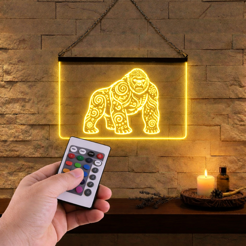 Ensseigne Lumineuse Tribale Gorille