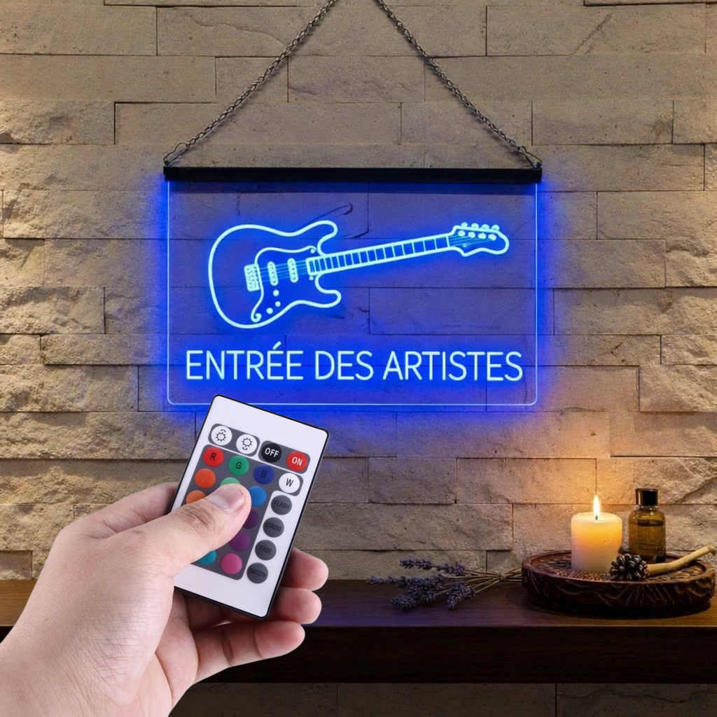 Enseigne Lumineuse Musique Guitare