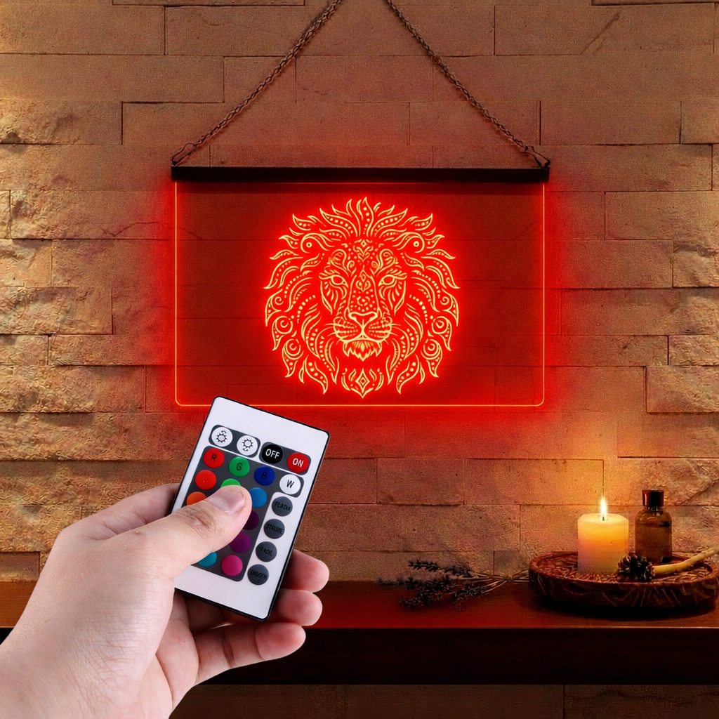 Enseigne Lumineuse Tribale Lion