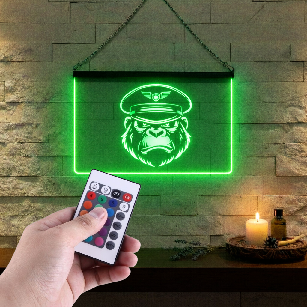 Enseigne Lumineuse Gorille Chapeau