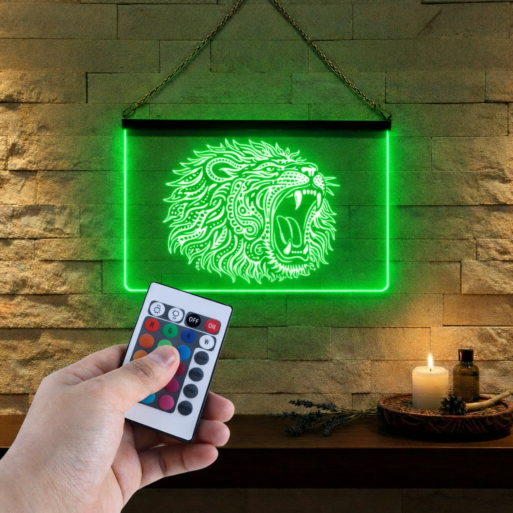 Enseigne Lumineuse Tribale Lion
