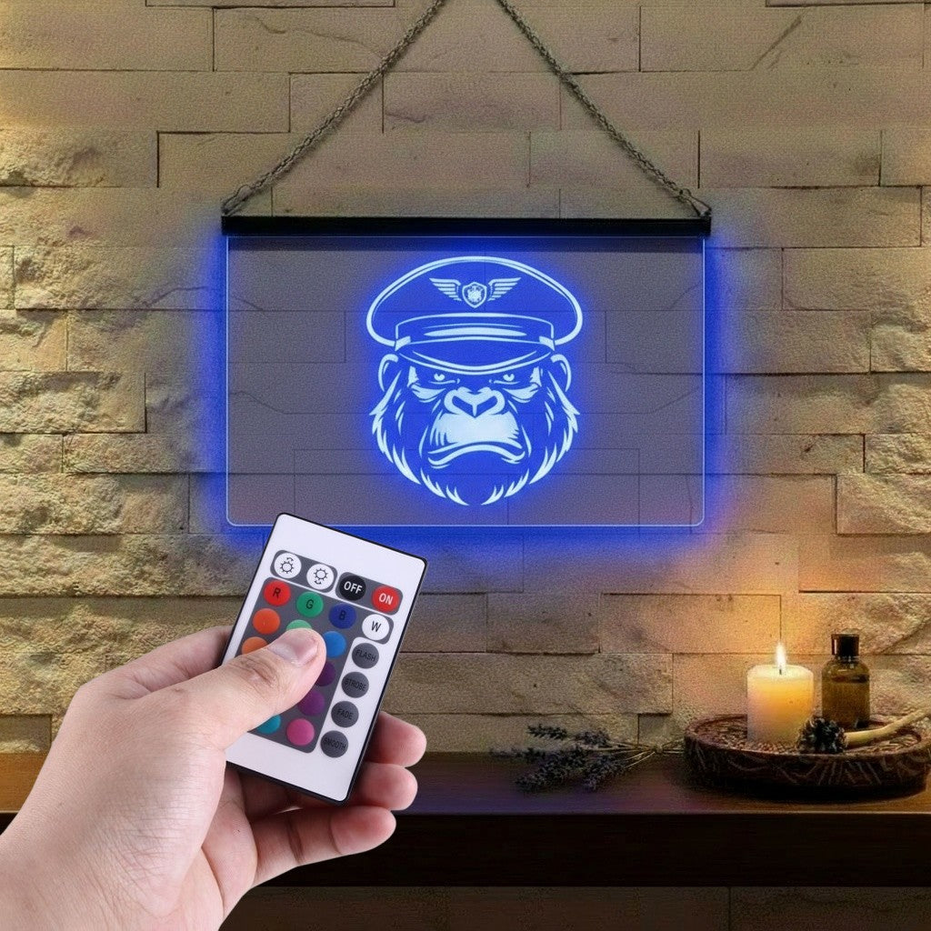 Enseigne Lumineuse Gorille Chapeau
