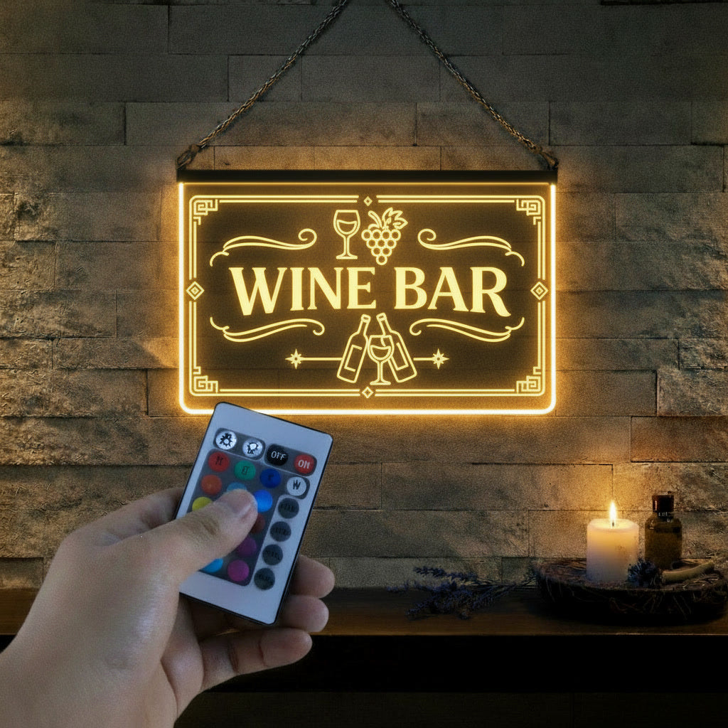 Enseigne Lumineuse LED Wine Bar
