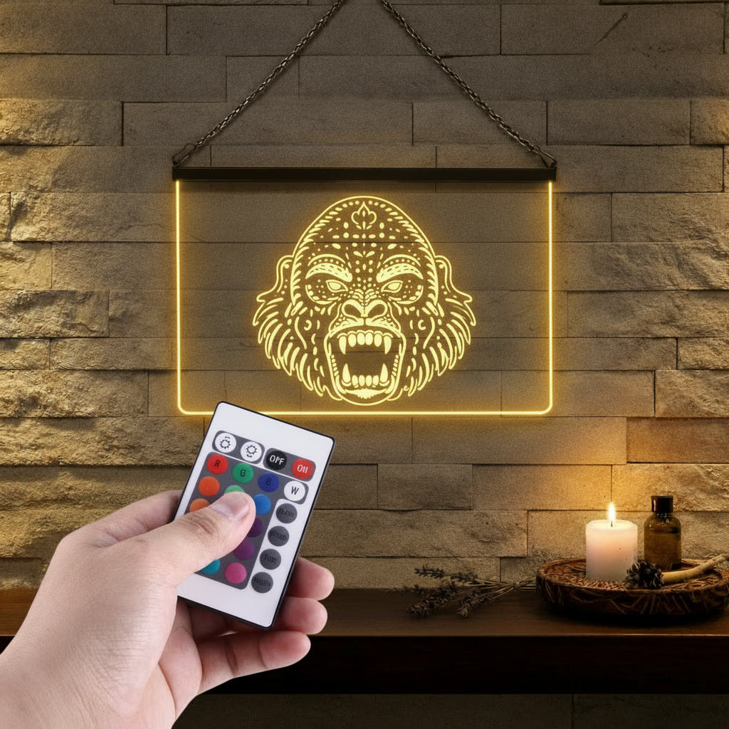 Enseigne Lumineuse Tribale Gorille