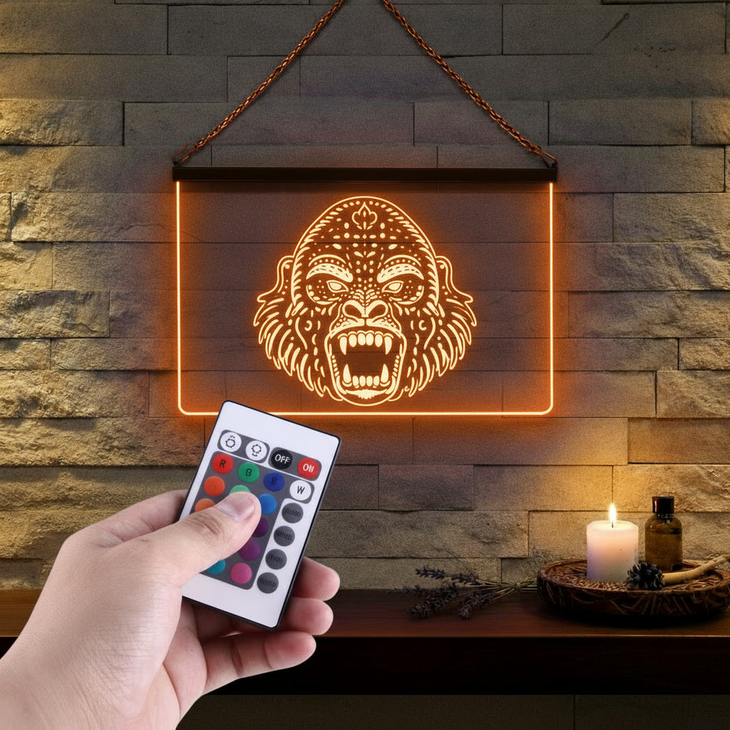 Enseigne Lumineuse Tribale Gorille