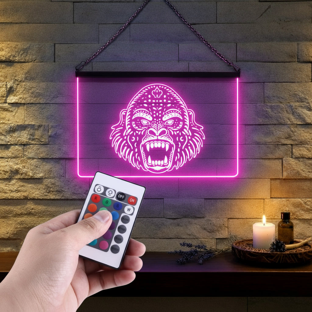 Enseigne Lumineuse Tribale Gorille