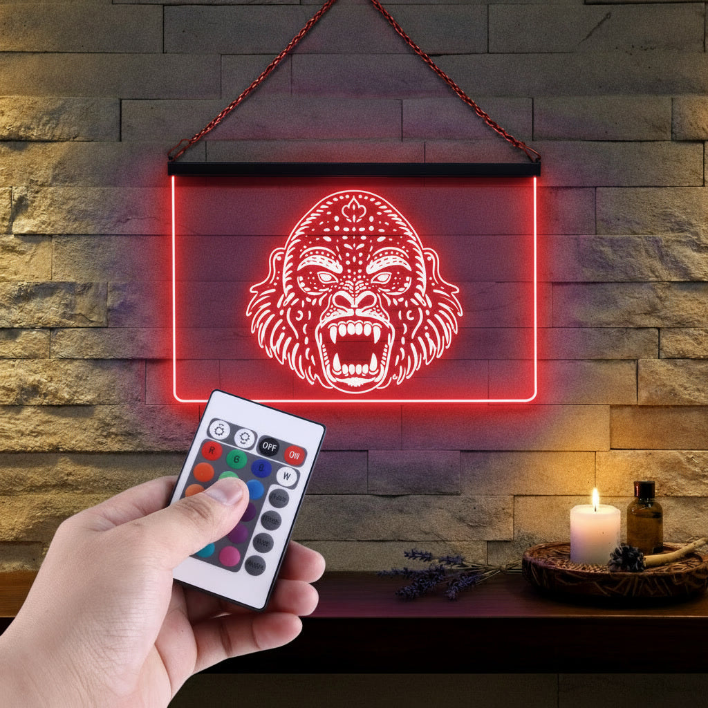 Enseigne Lumineuse Tribale Gorille