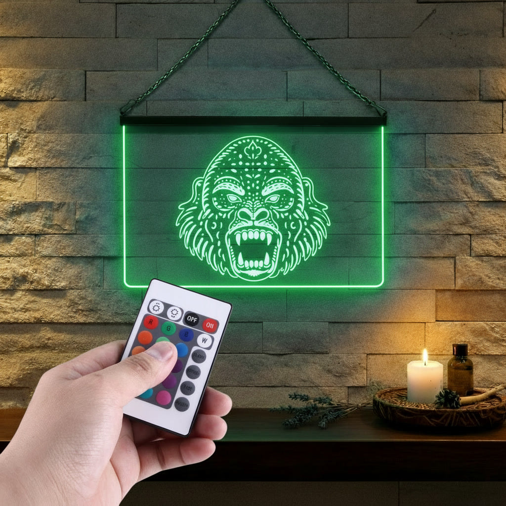 Enseigne Lumineuse Tribale Gorille