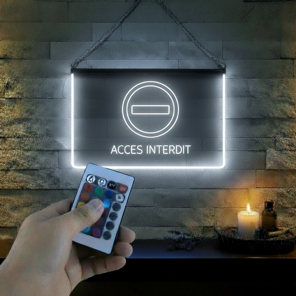 Enseigne Lumineuse Signalétique Accès Interdit