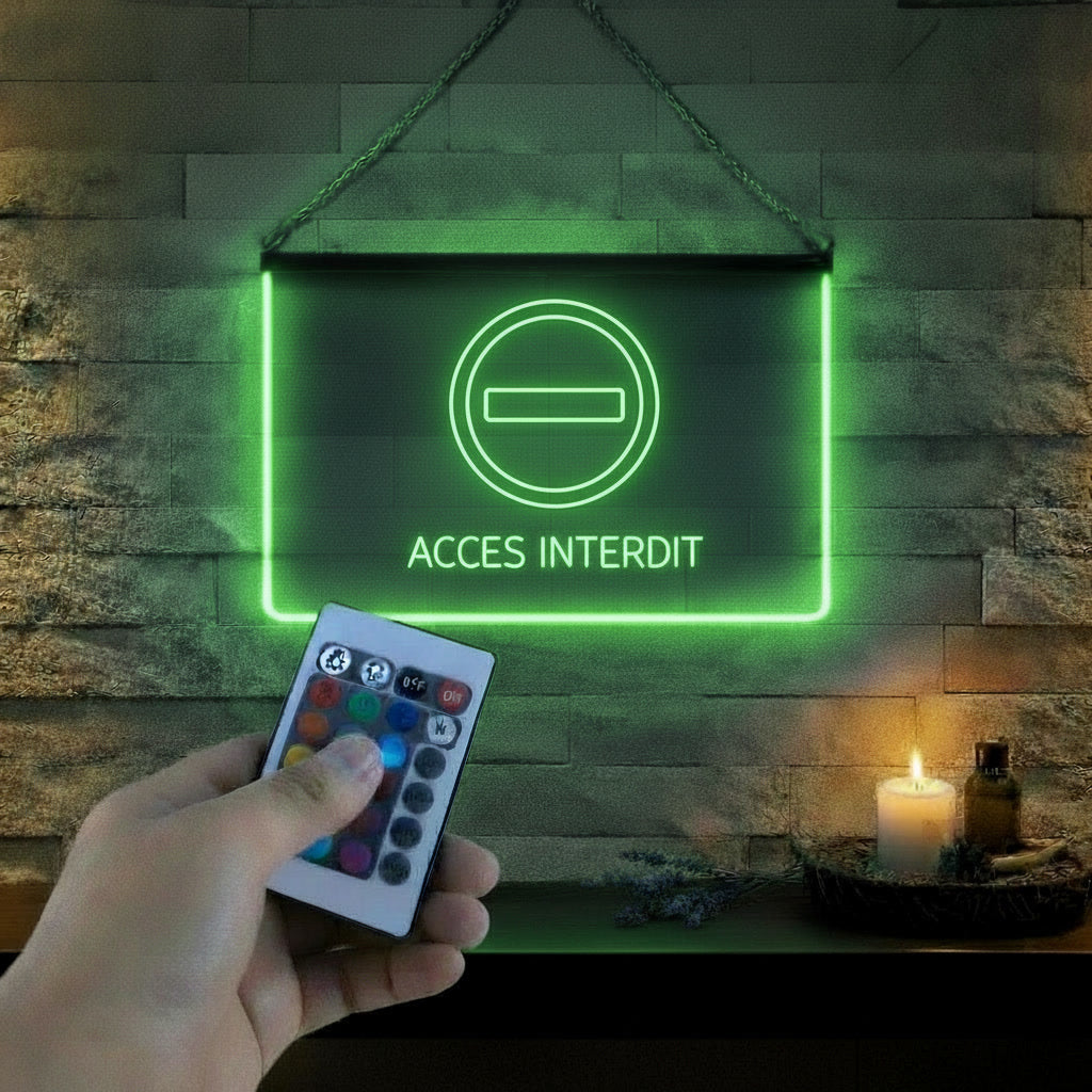 Enseigne Lumineuse Signalétique Accès Interdit