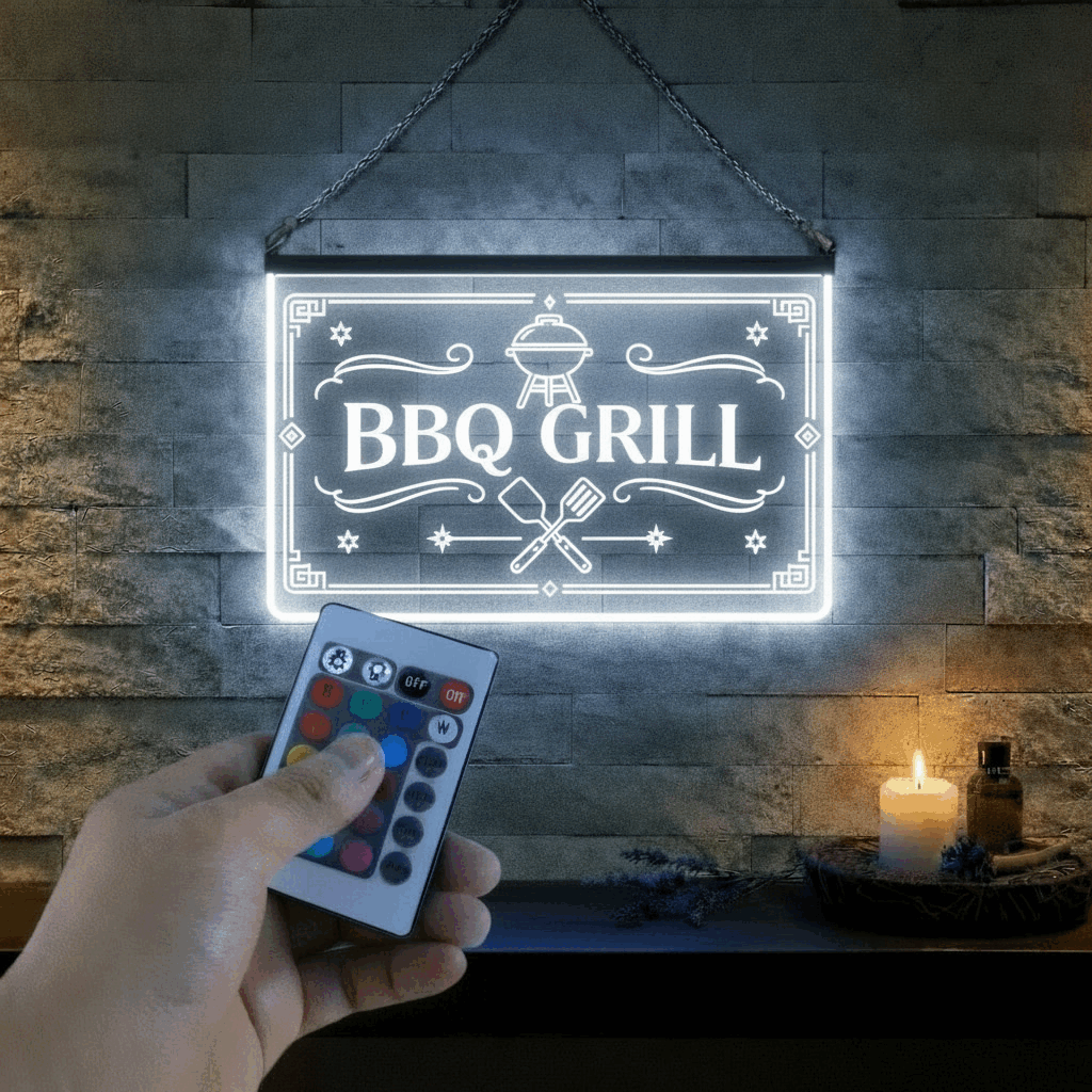 Enseigne Lumineuse LED BBQ Grill