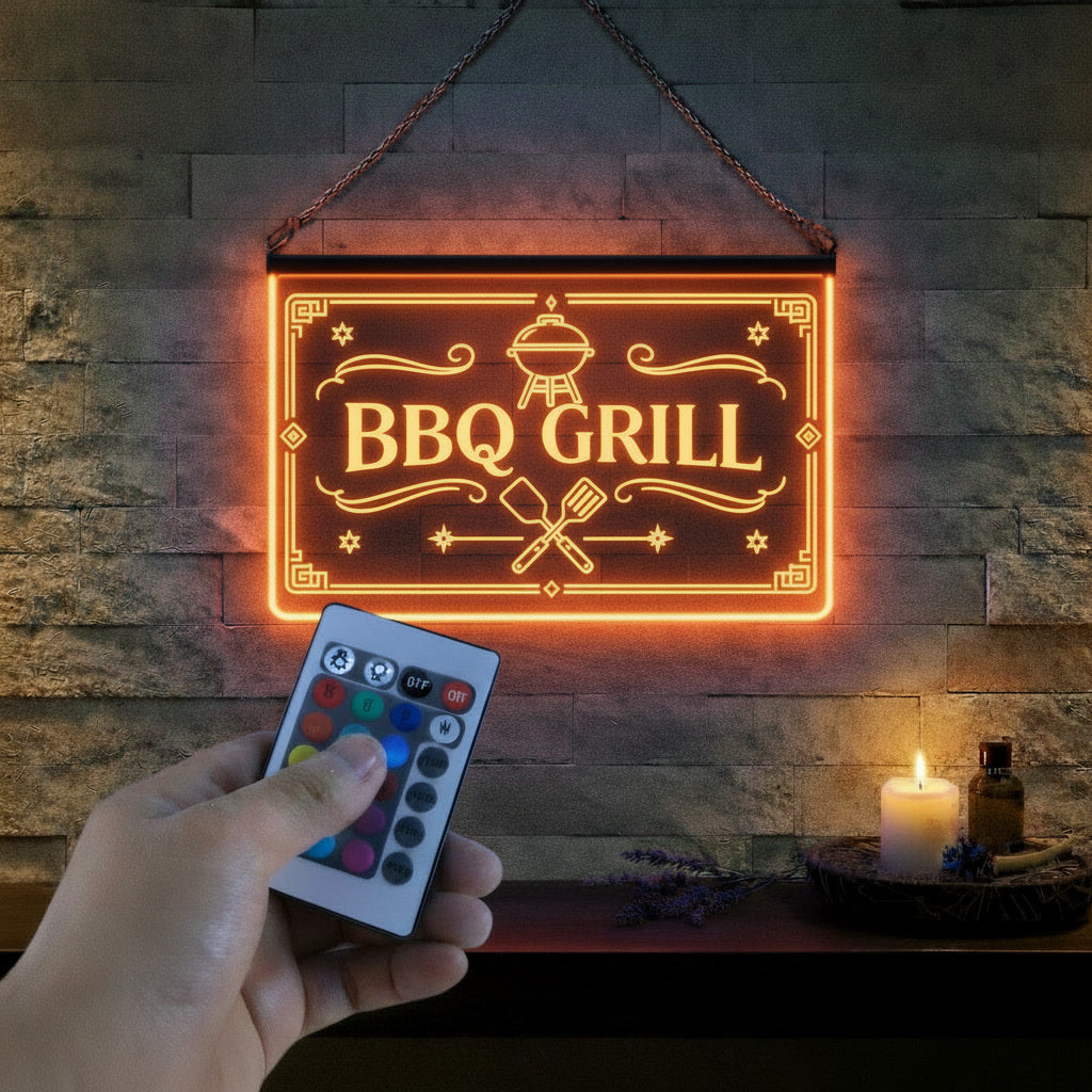 Enseigne Lumineuse LED BBQ Grill