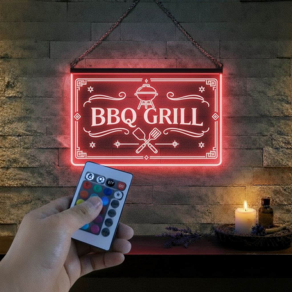 Enseigne Lumineuse LED BBQ Grill