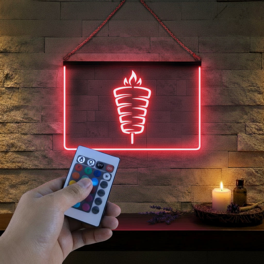 Enseigne Lumineuse Signalétique Broche Kebab