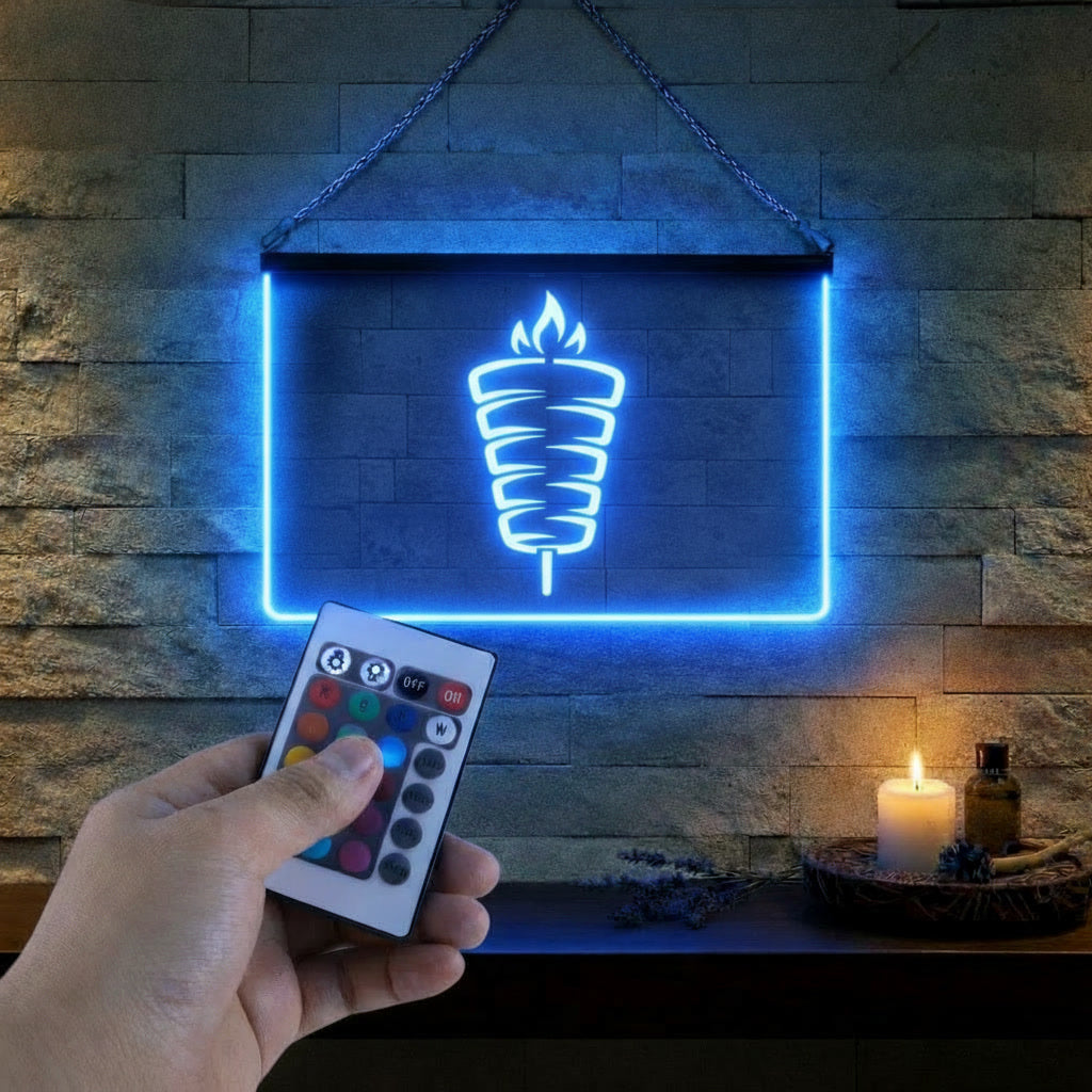 Enseigne Lumineuse Signalétique Broche Kebab