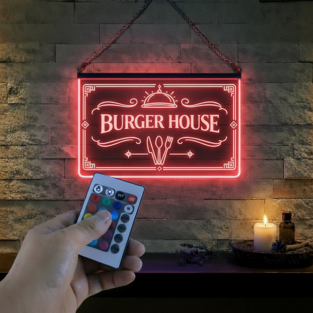 Enseigne LED Burger House Restaurant
