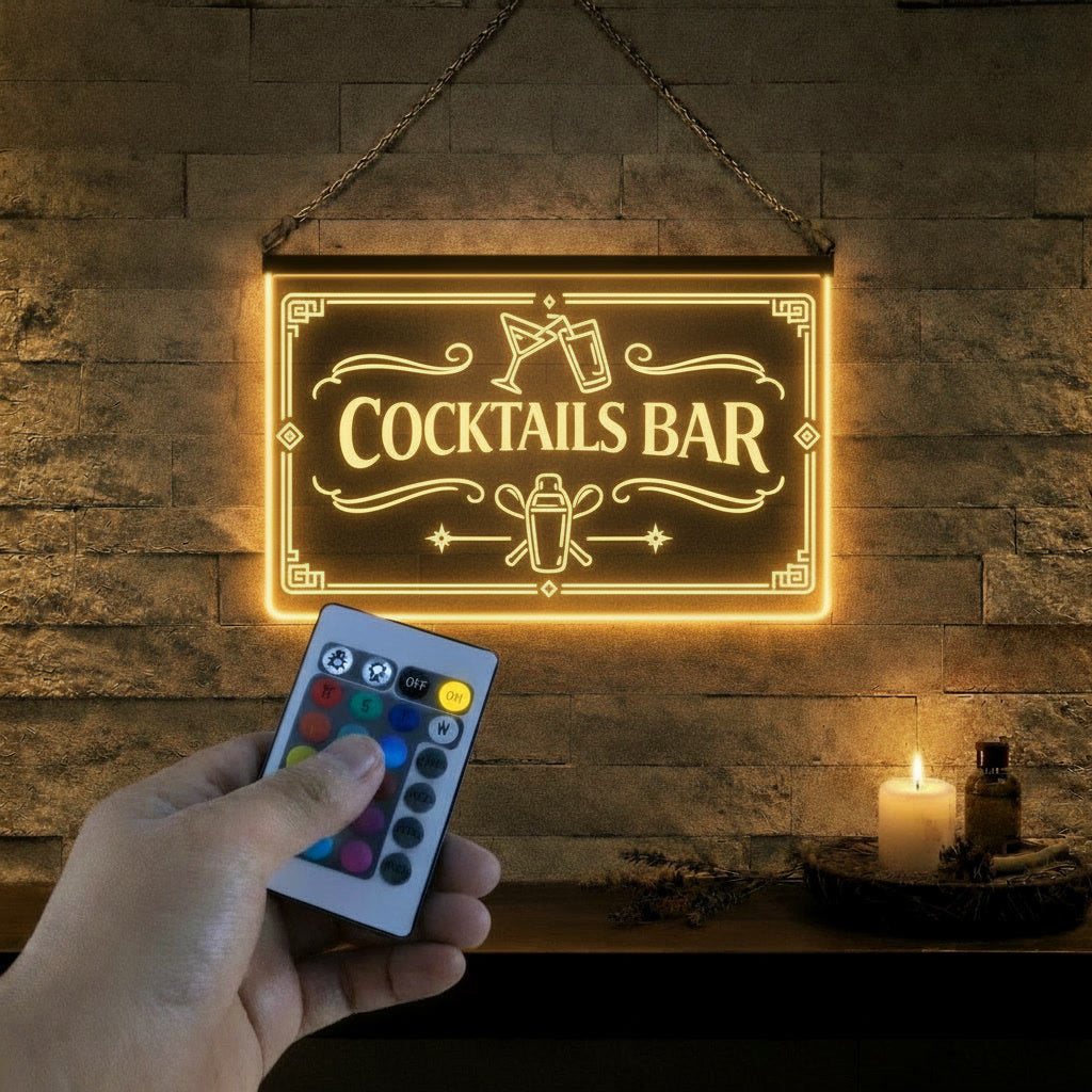 Enseigne Lumineuse LED Cocktails Bar