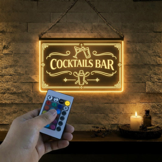 Enseigne Lumineuse LED Cocktails Bar