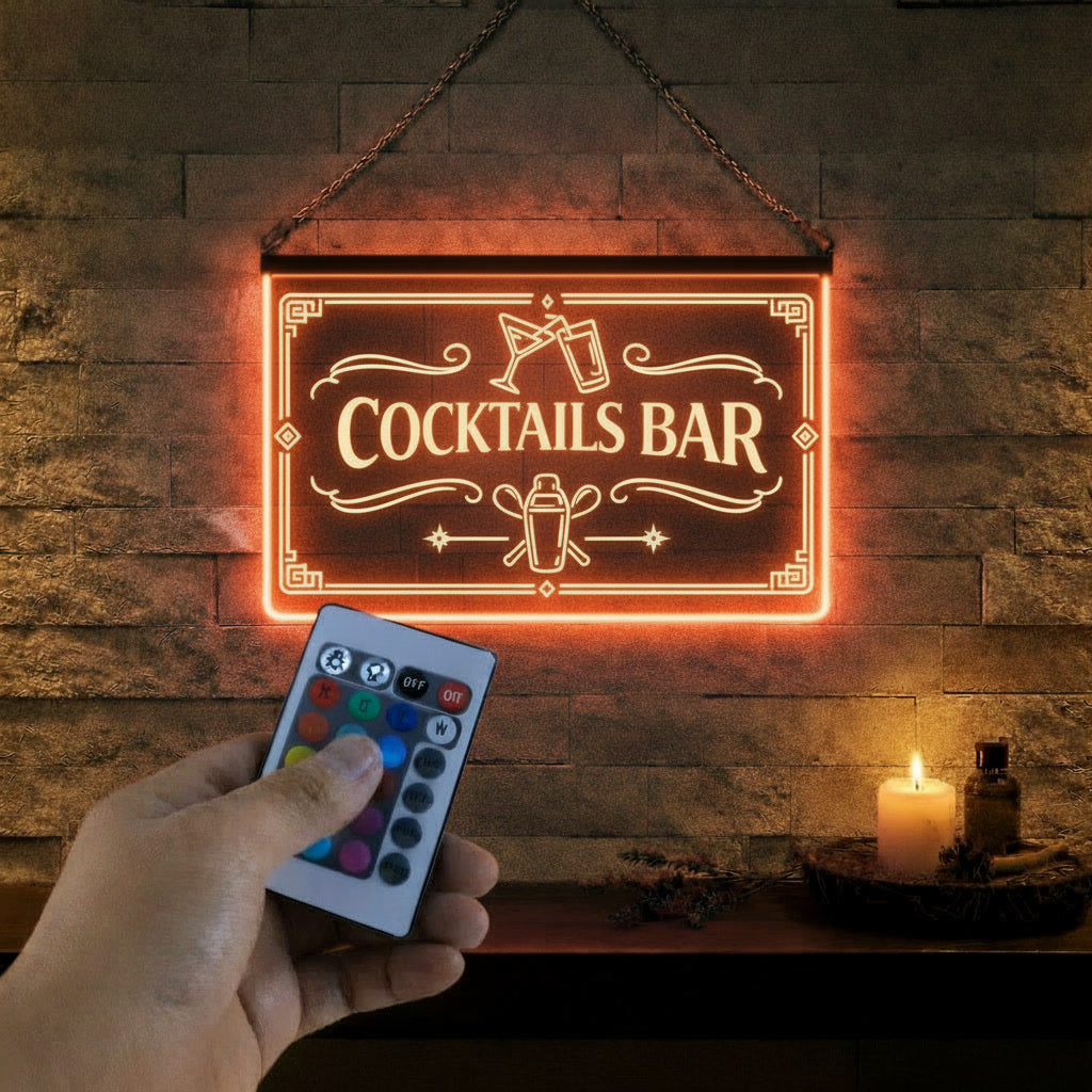 Enseigne Lumineuse LED Cocktails Bar