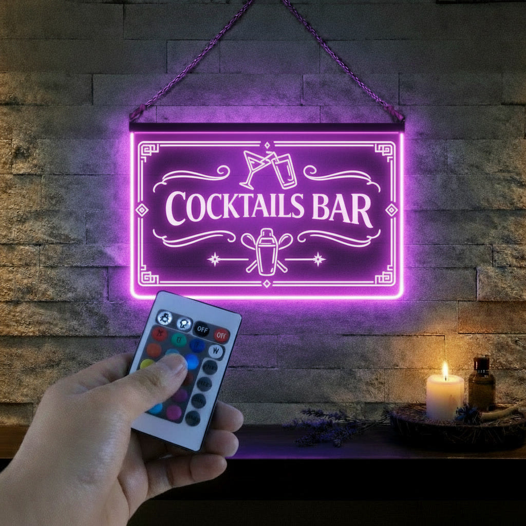 Enseigne Lumineuse LED Cocktails Bar