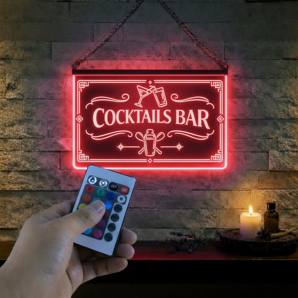 Enseigne Lumineuse LED Cocktails Bar