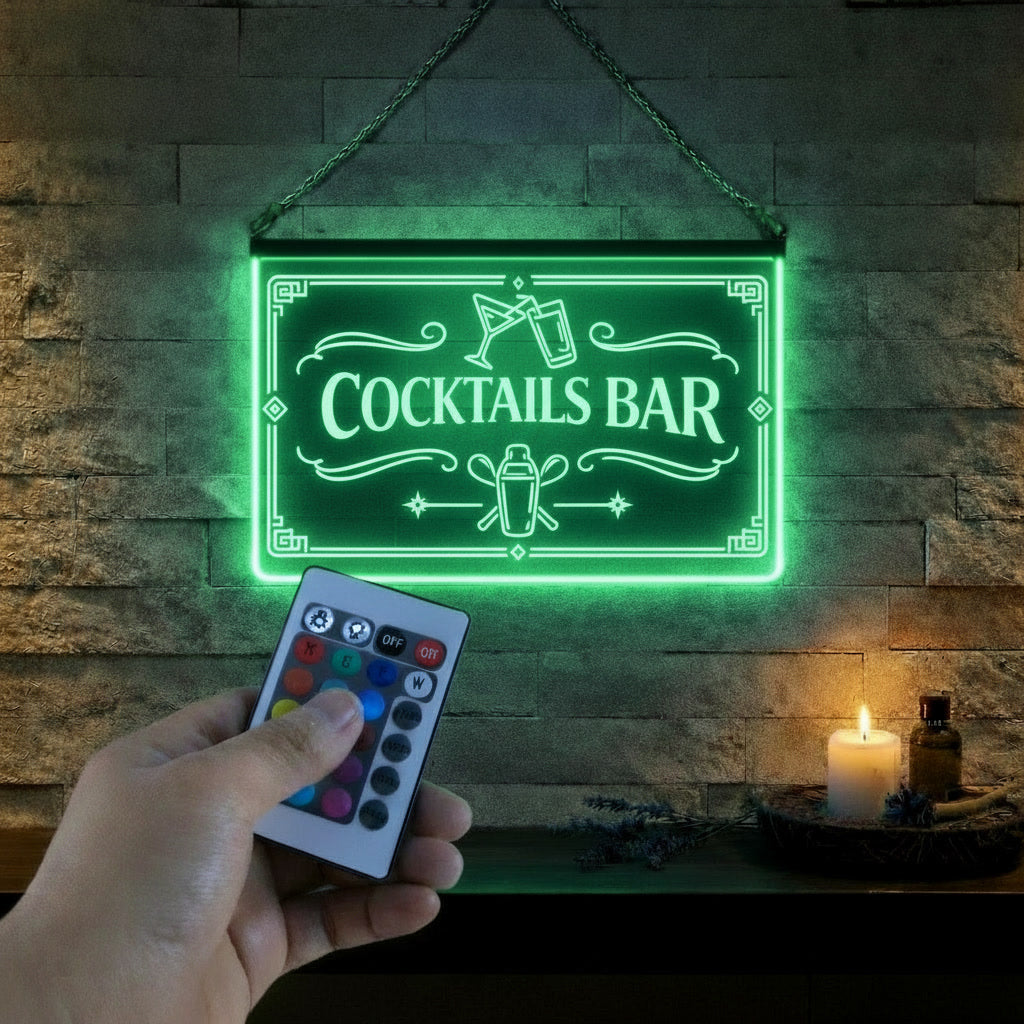 Enseigne Lumineuse LED Cocktails Bar