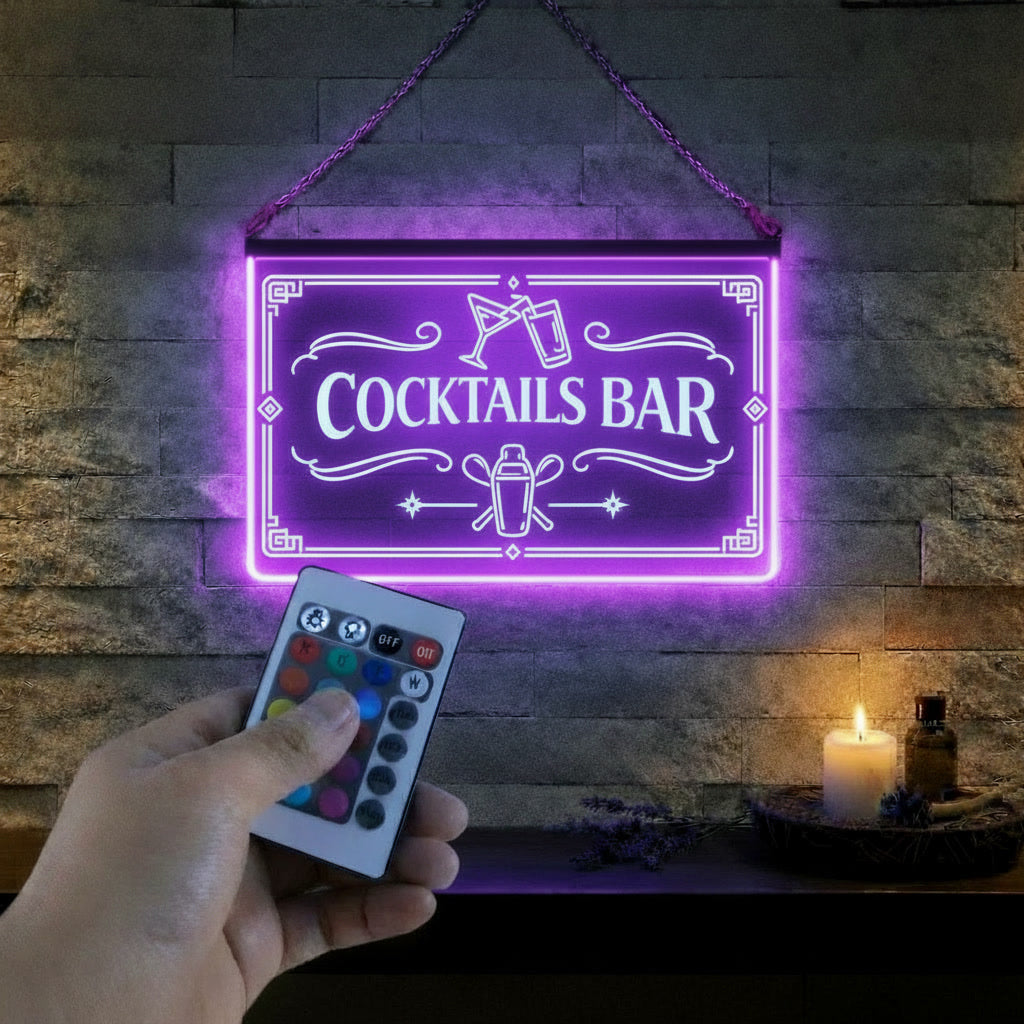 Enseigne Lumineuse LED Cocktails Bar