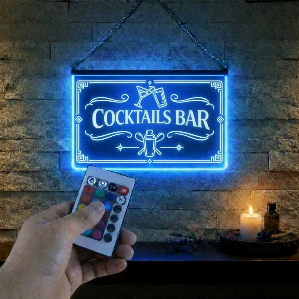 Enseigne Lumineuse LED Cocktails Bar