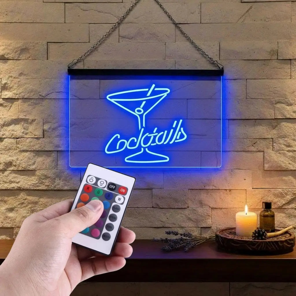 Enseigne Lumineuse Cocktail Décoration Lumineuse