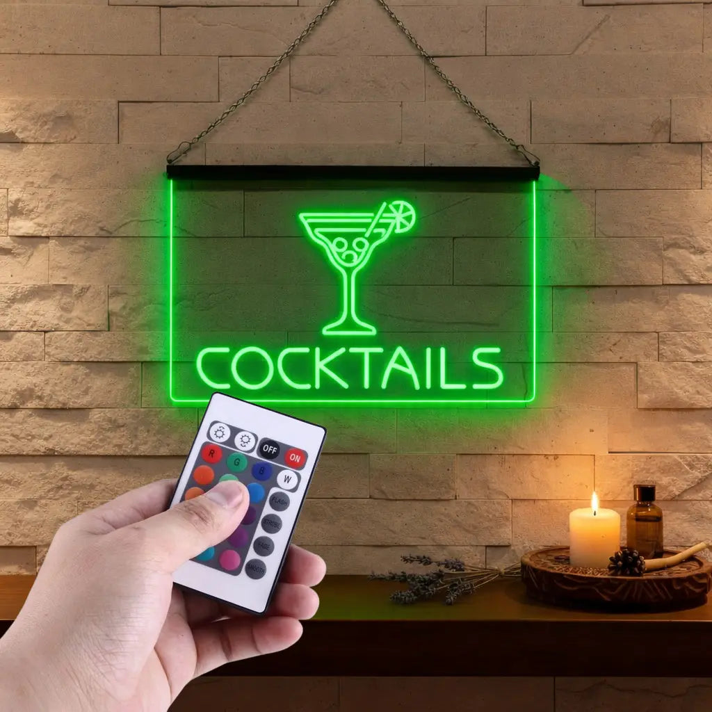 Enseigne Lumineuse Cocktail Décoration Lumineuse