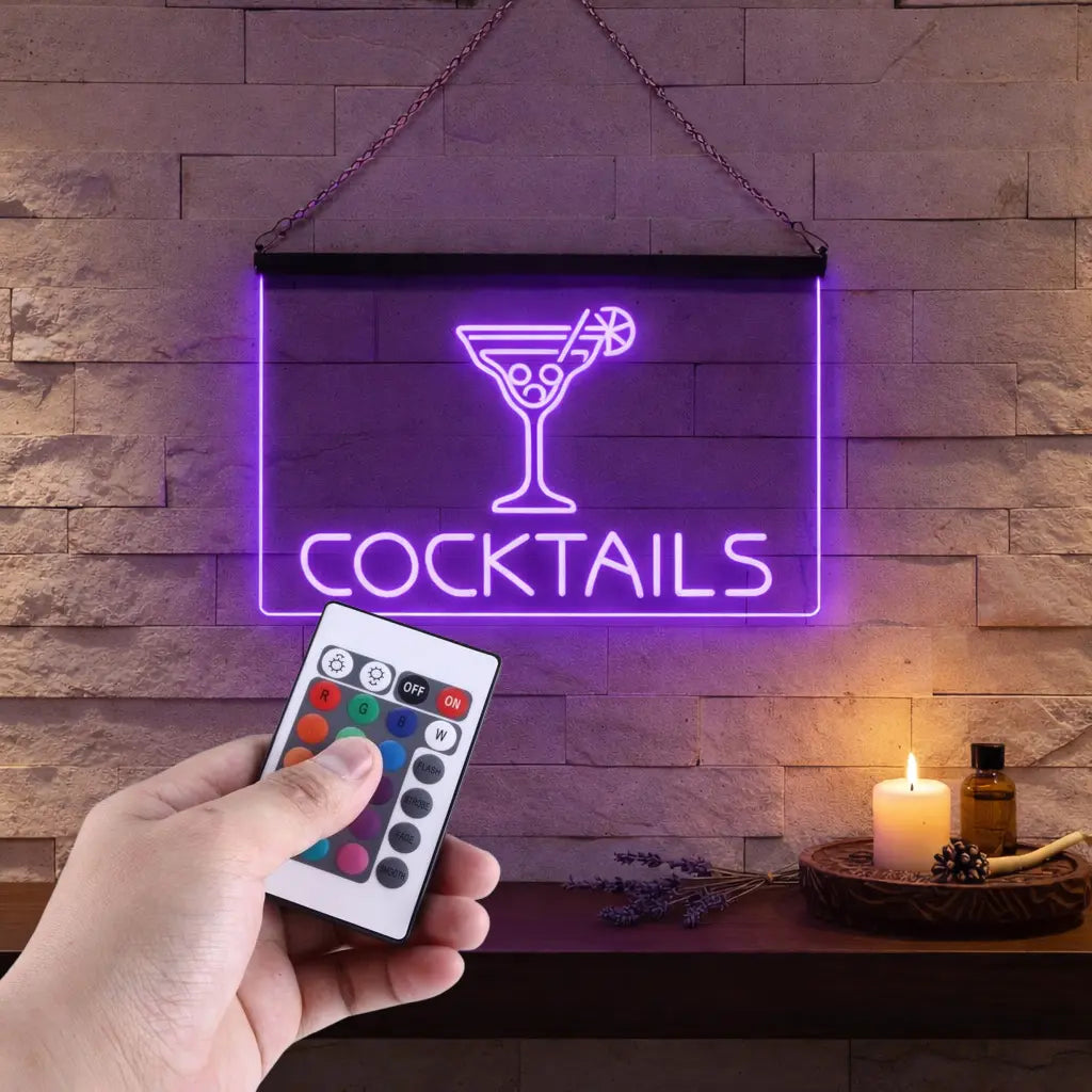 Enseigne Lumineuse Cocktail Décoration Lumineuse
