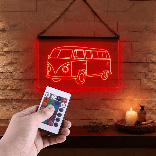 Enseigne Lumineuse Voiture Vintage 60 x 40 cm