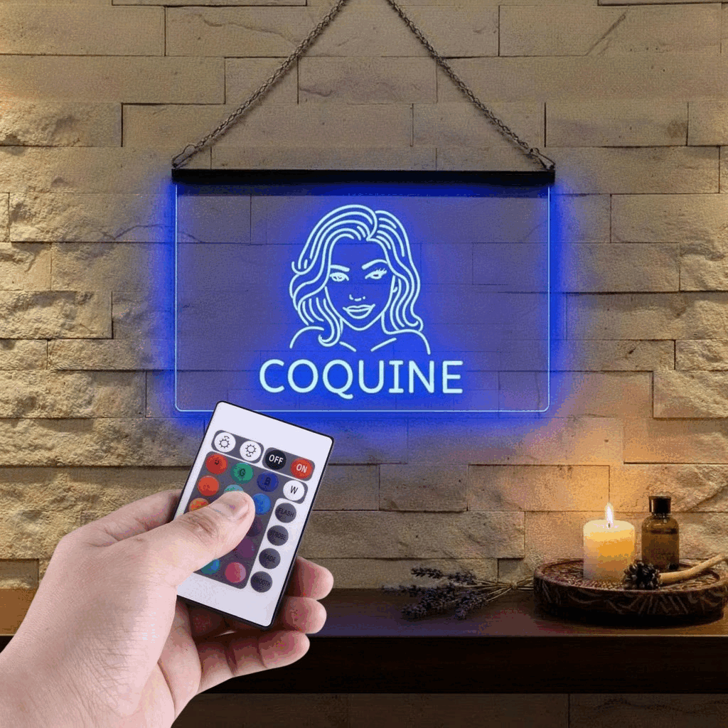 Enseigne Lumineuse Coquine 60 x 40 cm