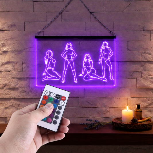 Enseigne Lumineuse Postures Femme Sexy