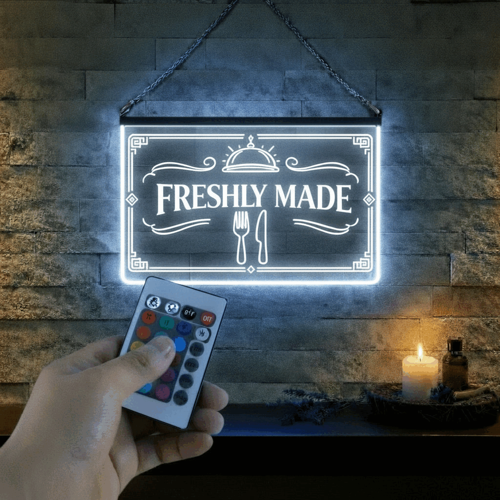Enseigne LED Freshly Made Restaurant