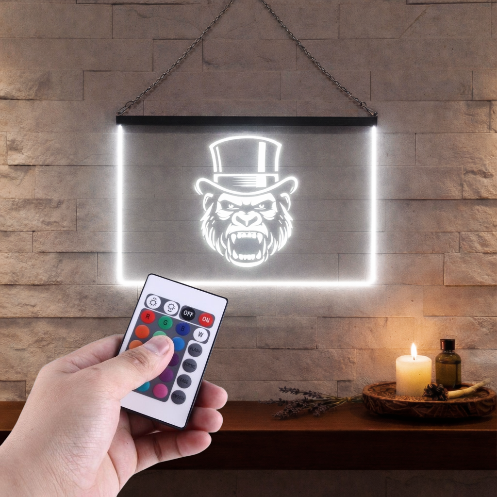Enseigne Lumineuse Gorille Chapeau