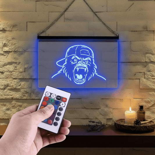 Enseigne Lumineuse Gorille Furieux 60 x 40 cm