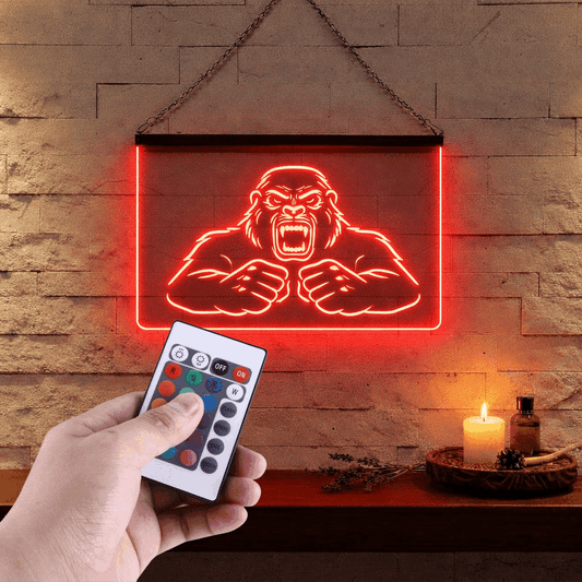 Enseigne Lumineuse Gorille Musclé 60 x 40 cm
