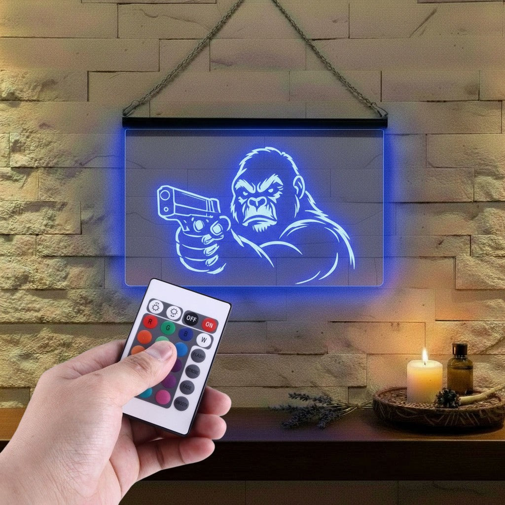 Enseigne Lumineuse Gorille Pistolet