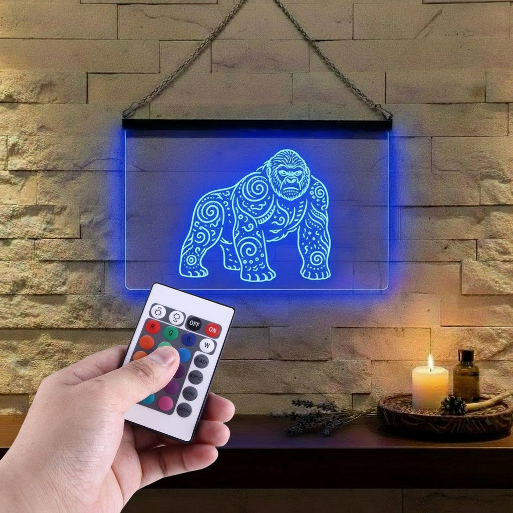 Ensseigne Lumineuse Tribale Gorille