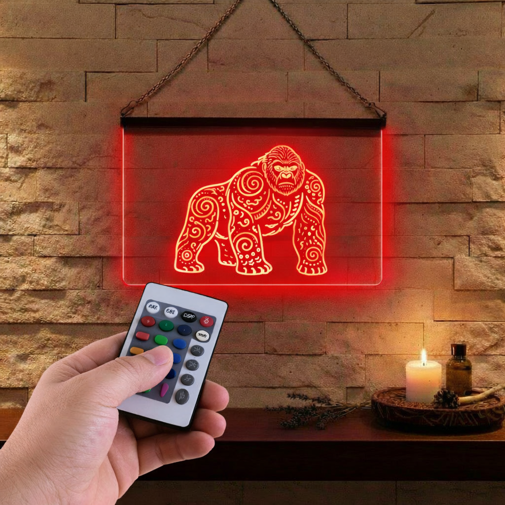Ensseigne Lumineuse Tribale Gorille