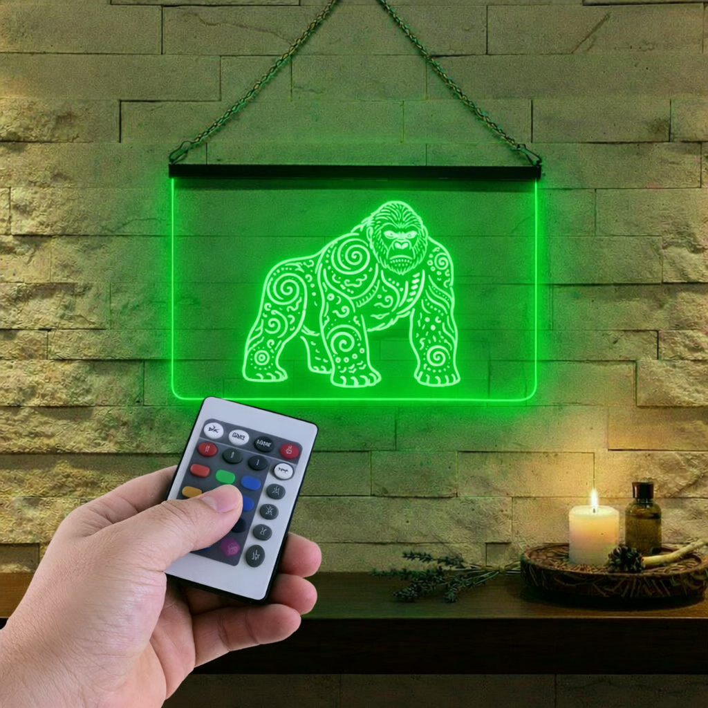 Ensseigne Lumineuse Tribale Gorille