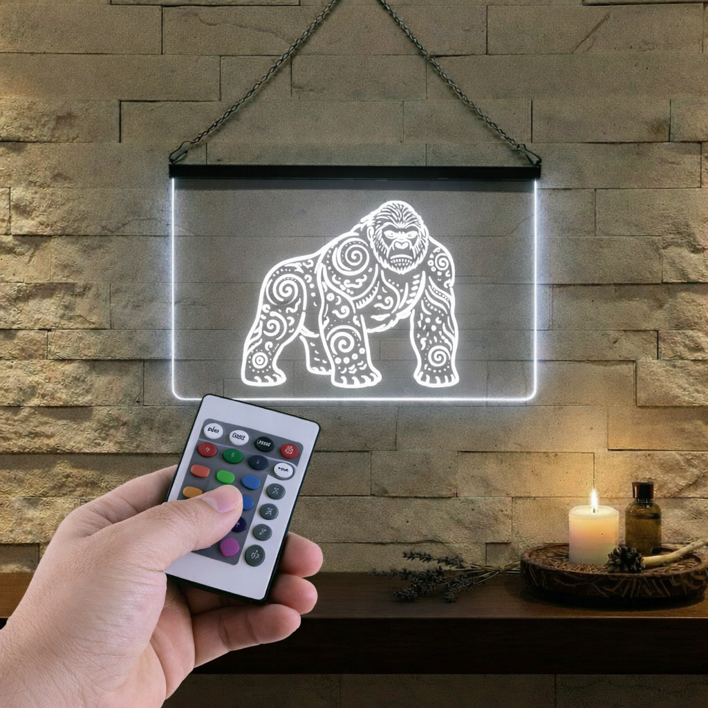 Ensseigne Lumineuse Tribale Gorille