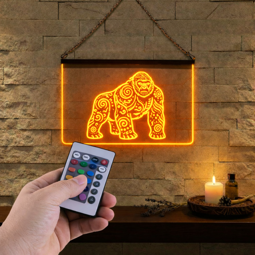Ensseigne Lumineuse Tribale Gorille