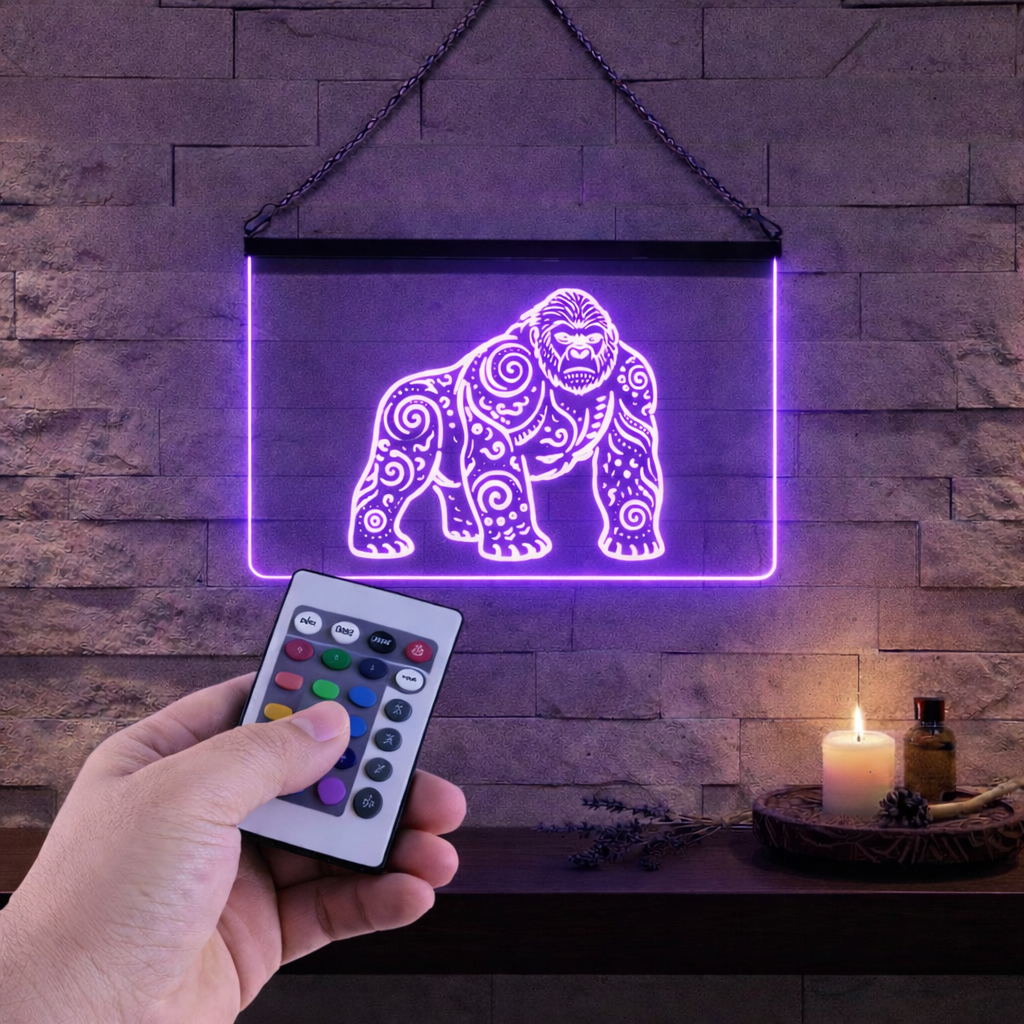 Ensseigne Lumineuse Tribale Gorille