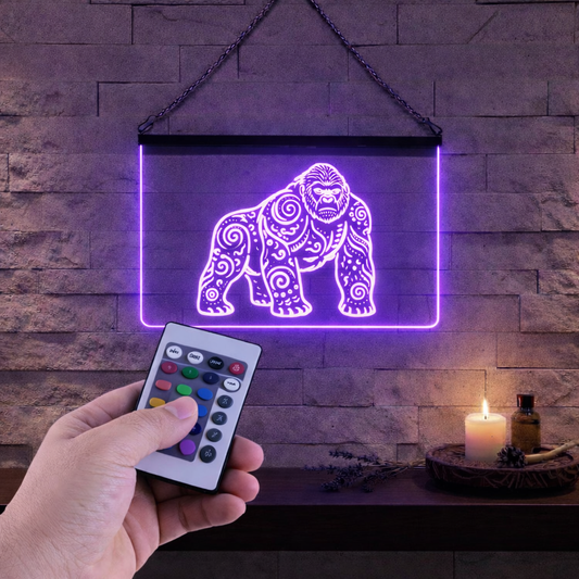 Ensseigne Lumineuse Tribale Gorille