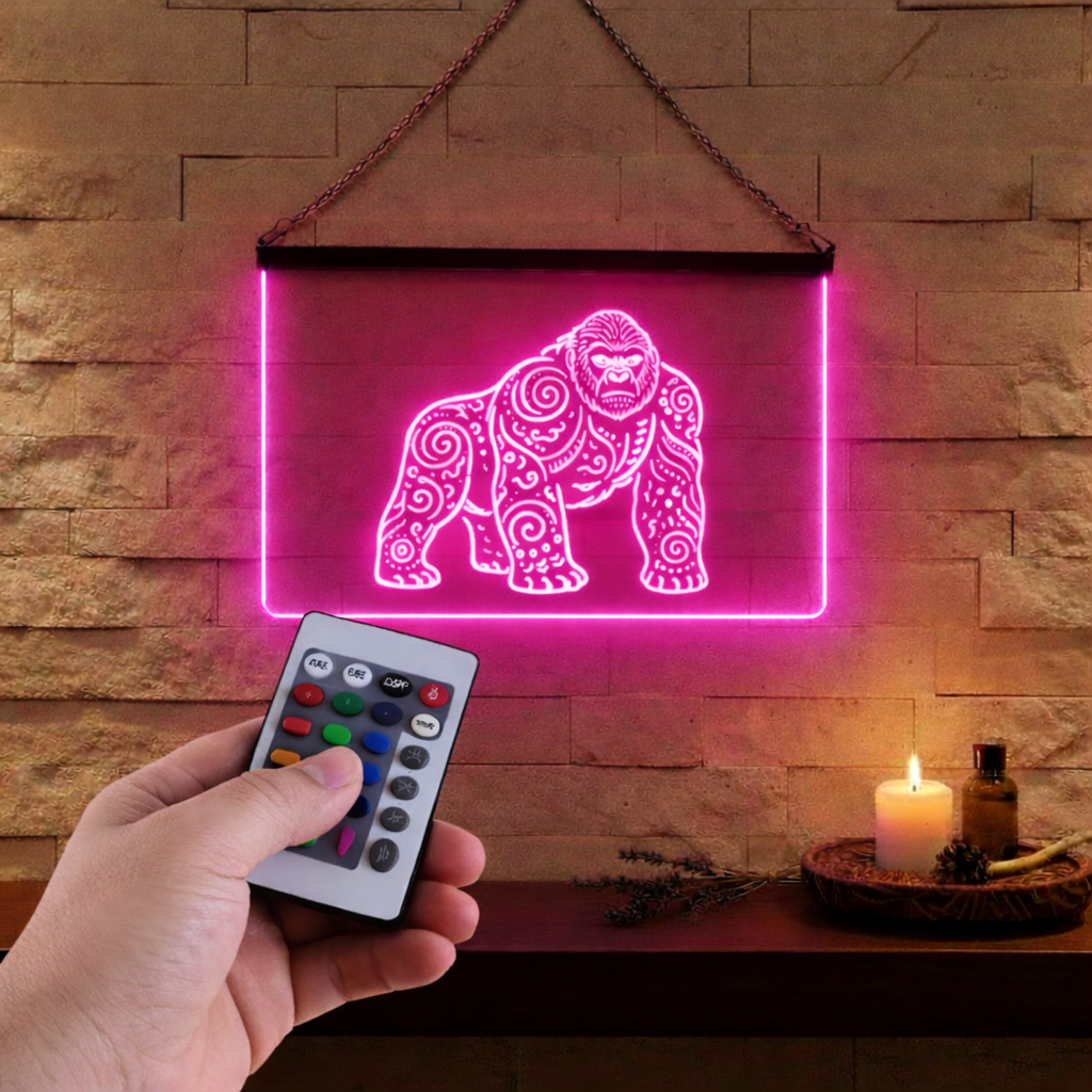 Ensseigne Lumineuse Tribale Gorille