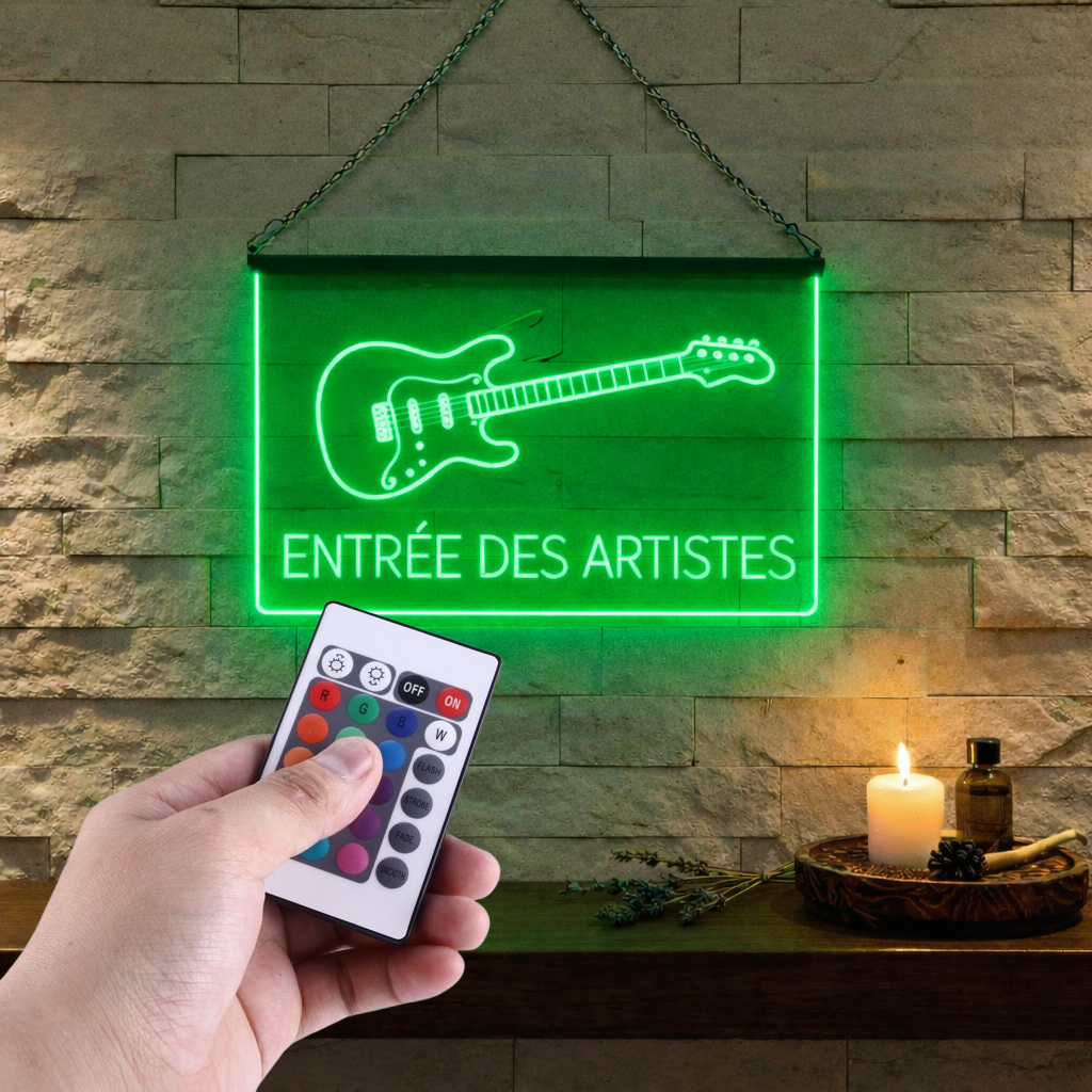 Enseigne Lumineuse Musique Guitare