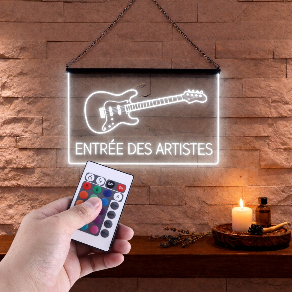Enseigne Lumineuse Musique Guitare